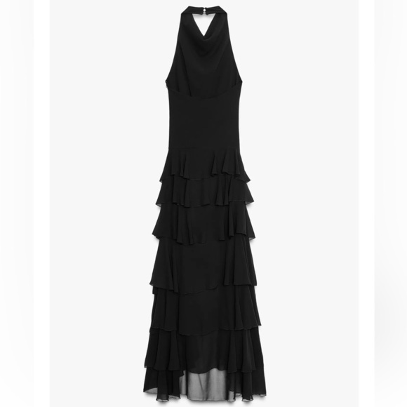Zara Halter Ruffled Maxi Dress - Picture 10 of 12
